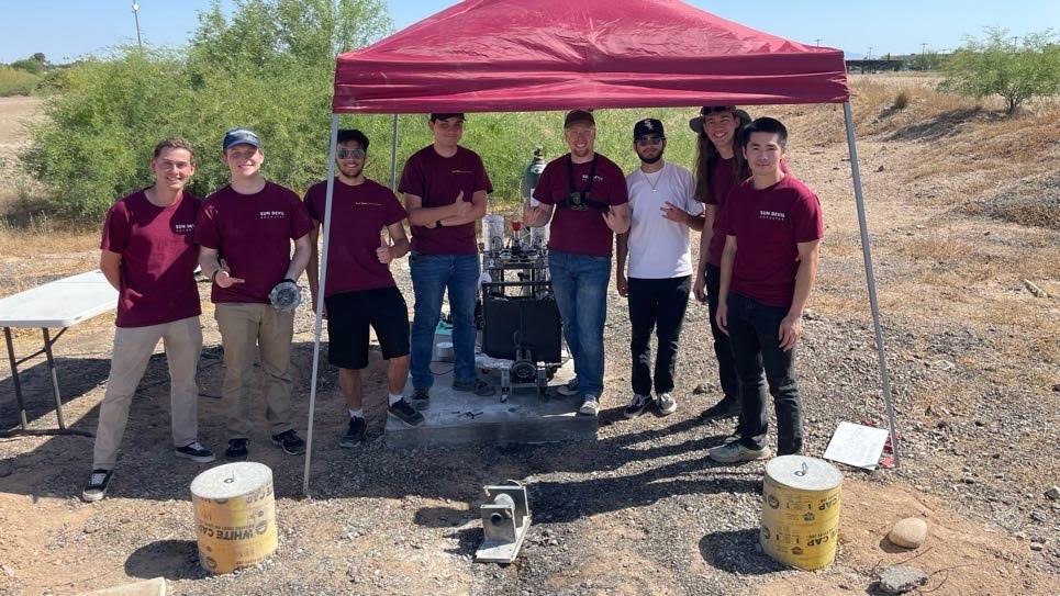 The First Group of Students at ASU Successfully Hot Fire a Liquid Rocket Engine